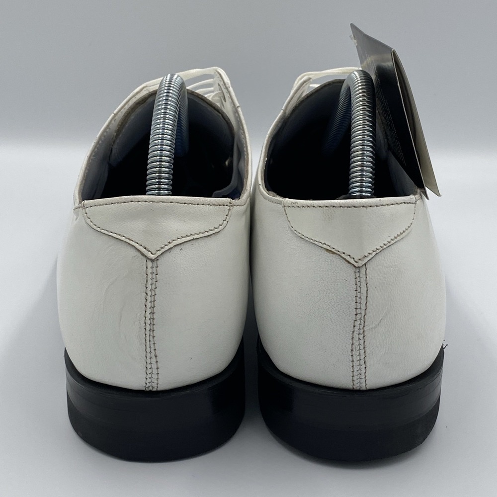 Stacy Adams Madison Cap Toe Oxford White Kidskin Leather Men's 9.5 D Dress Shoe - Picture 5 of 7